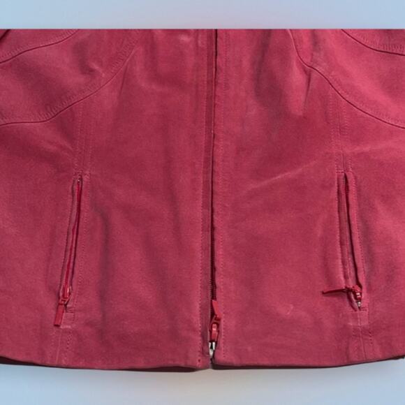 REVUE Womens Small Pink Leather Suede Jacket - Picture 5 of 5